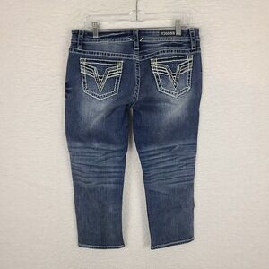Vigoss Jeans Womens Size 8 x‎ 21 Heritage Fit Capri Dark Wash Blue